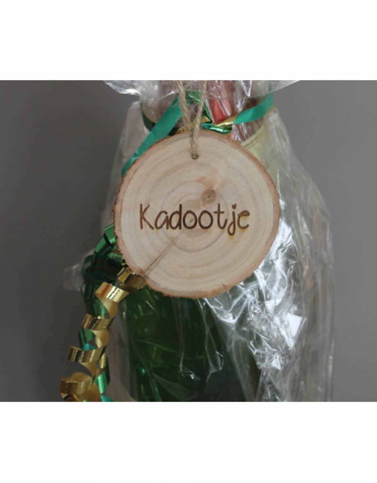 Houten cadeau-label - "Kadootje"