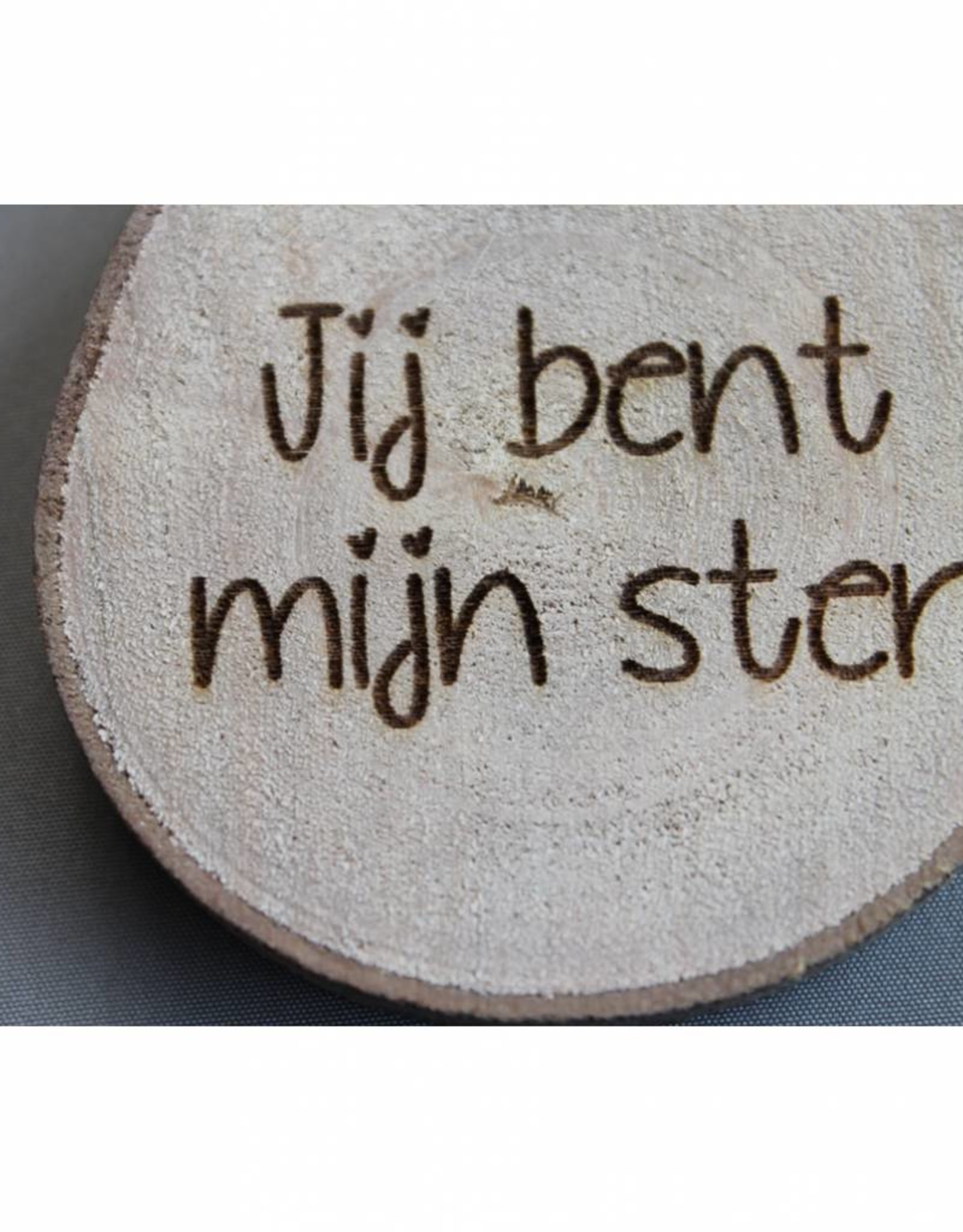 Houten cadeau-label - "Jij bent mijn ster"
