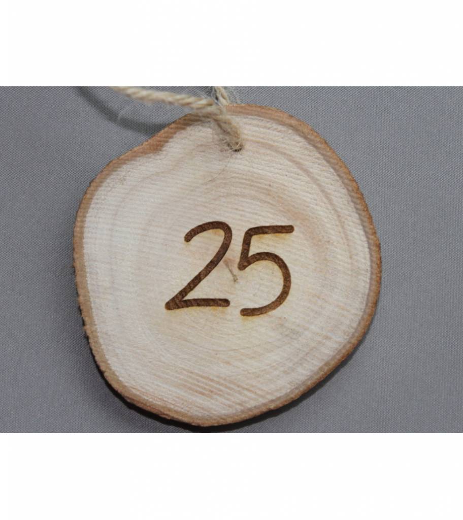 Houten cadeaulabel &quot;25&quot; Just Give It