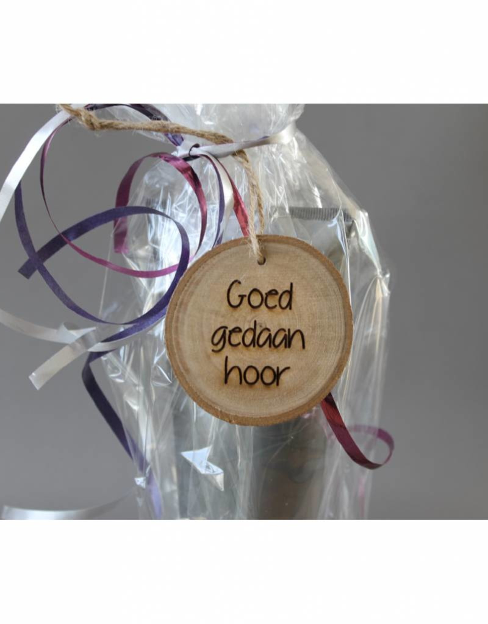 functie Decimale Bacteriën Houten cadeau-label - "Goed gedaan hoor" - Just Give It