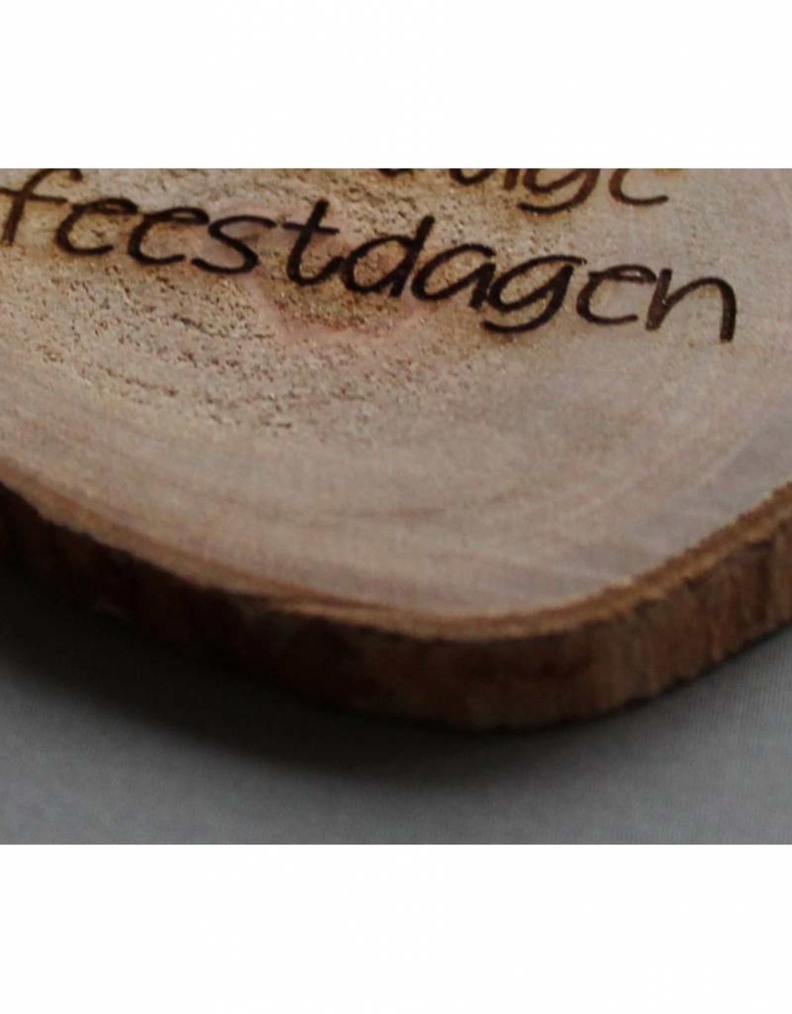 Houten cadeaulabel &quot;Prettige feestdagen&quot; Just Give It