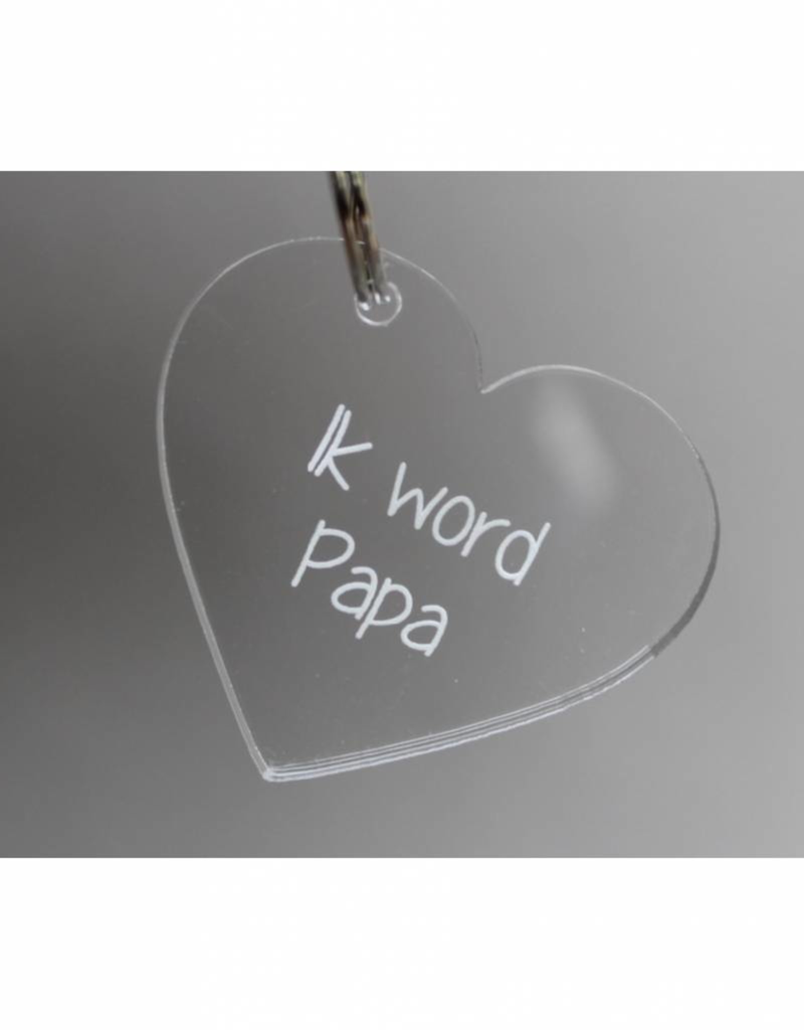 Sleutelhanger hartje "Ik word Papa"