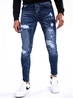 Jeans met scheuren blauw