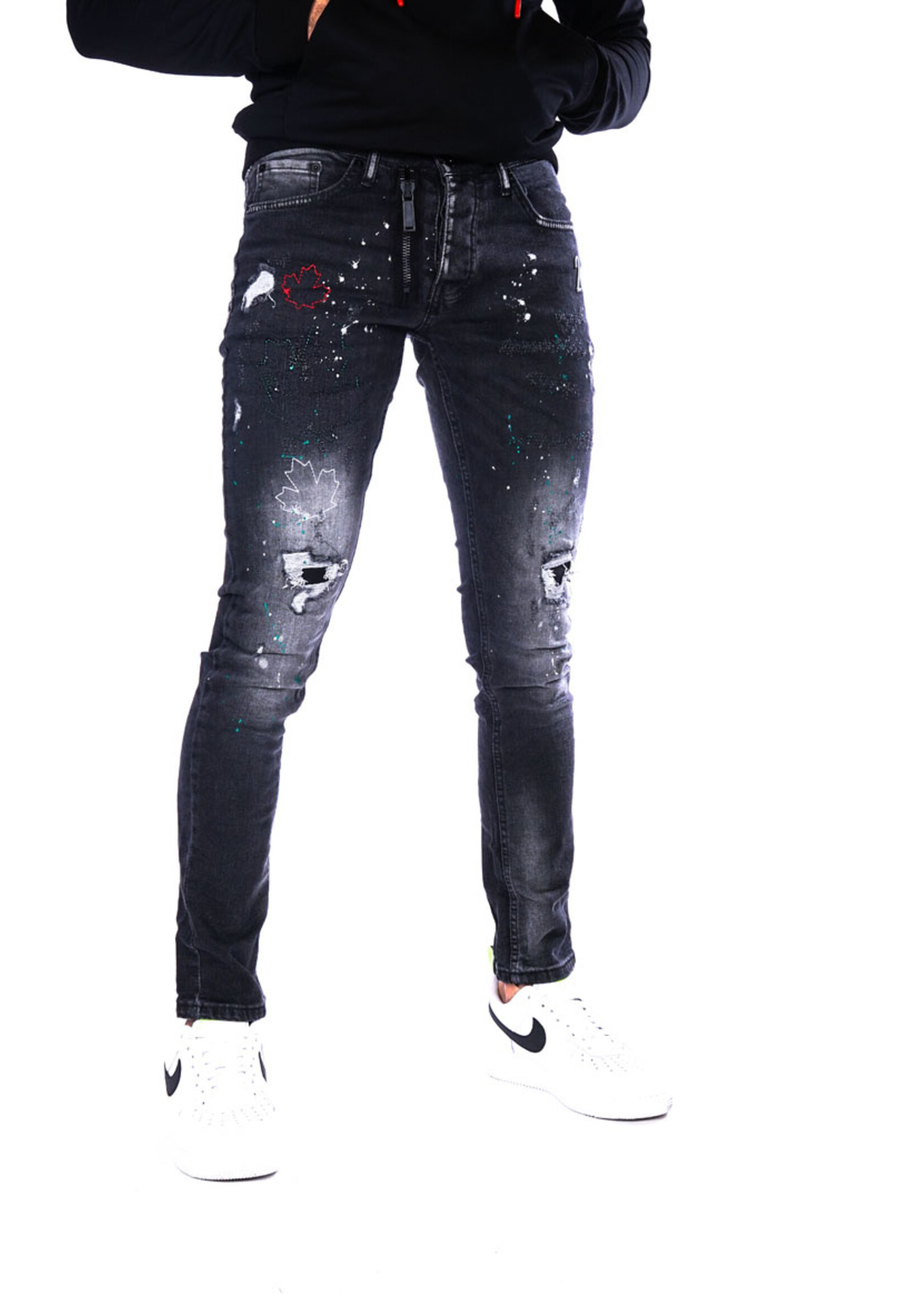 Stoere heren jeans zwart