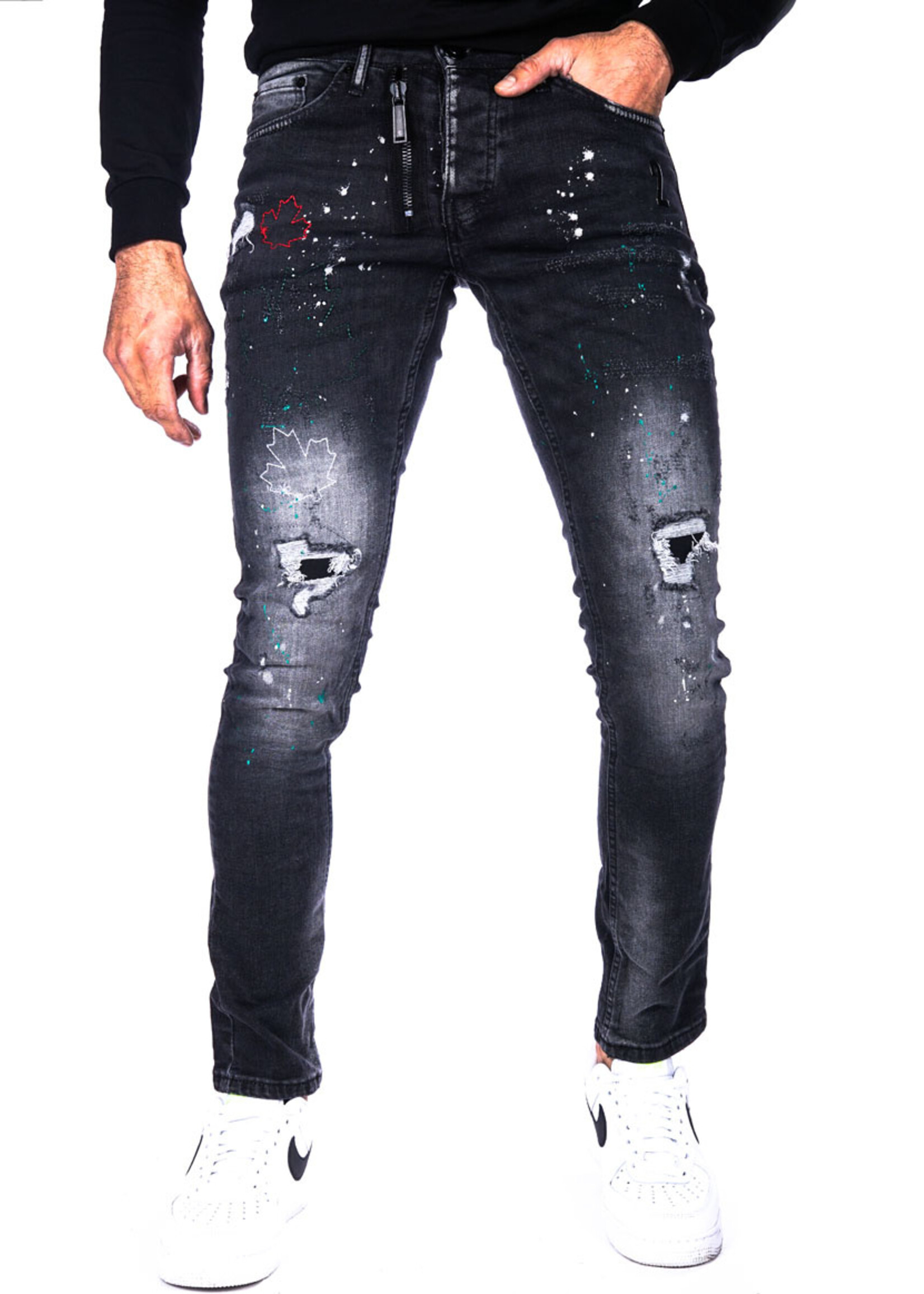 Stoere heren jeans zwart