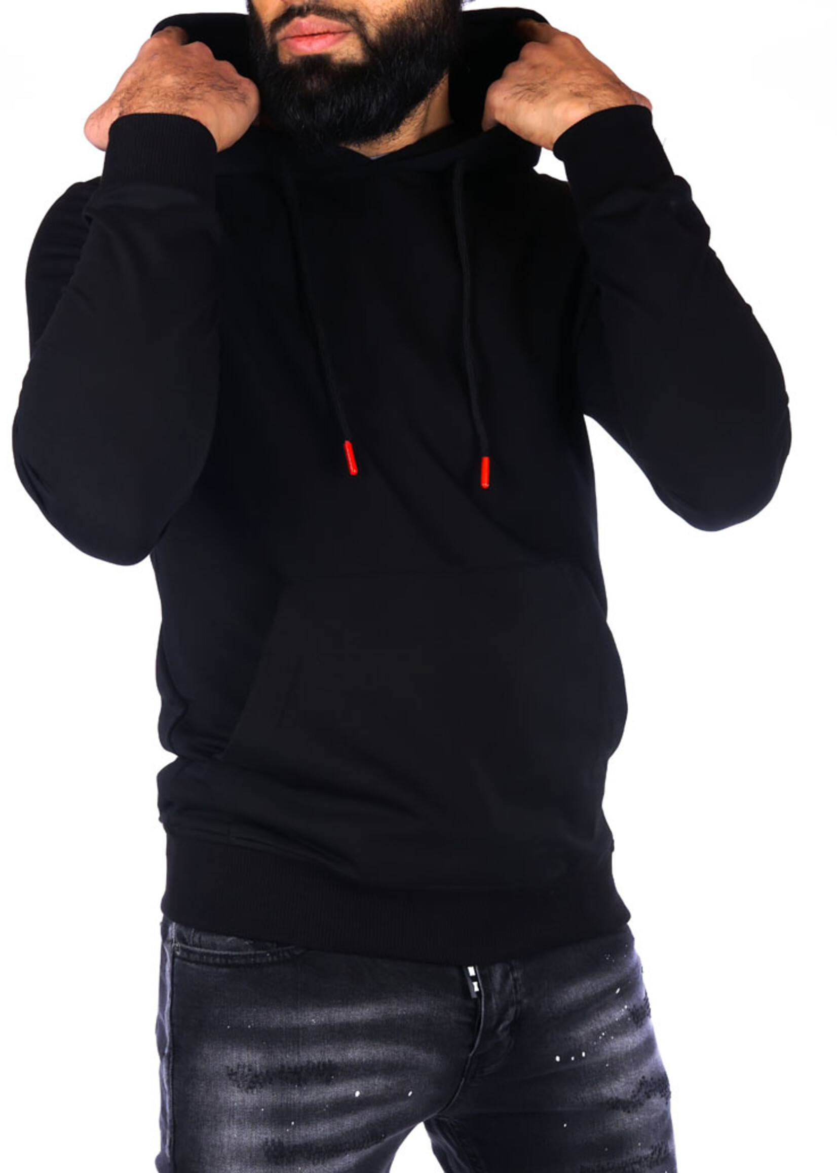 Hoodie basic zwart