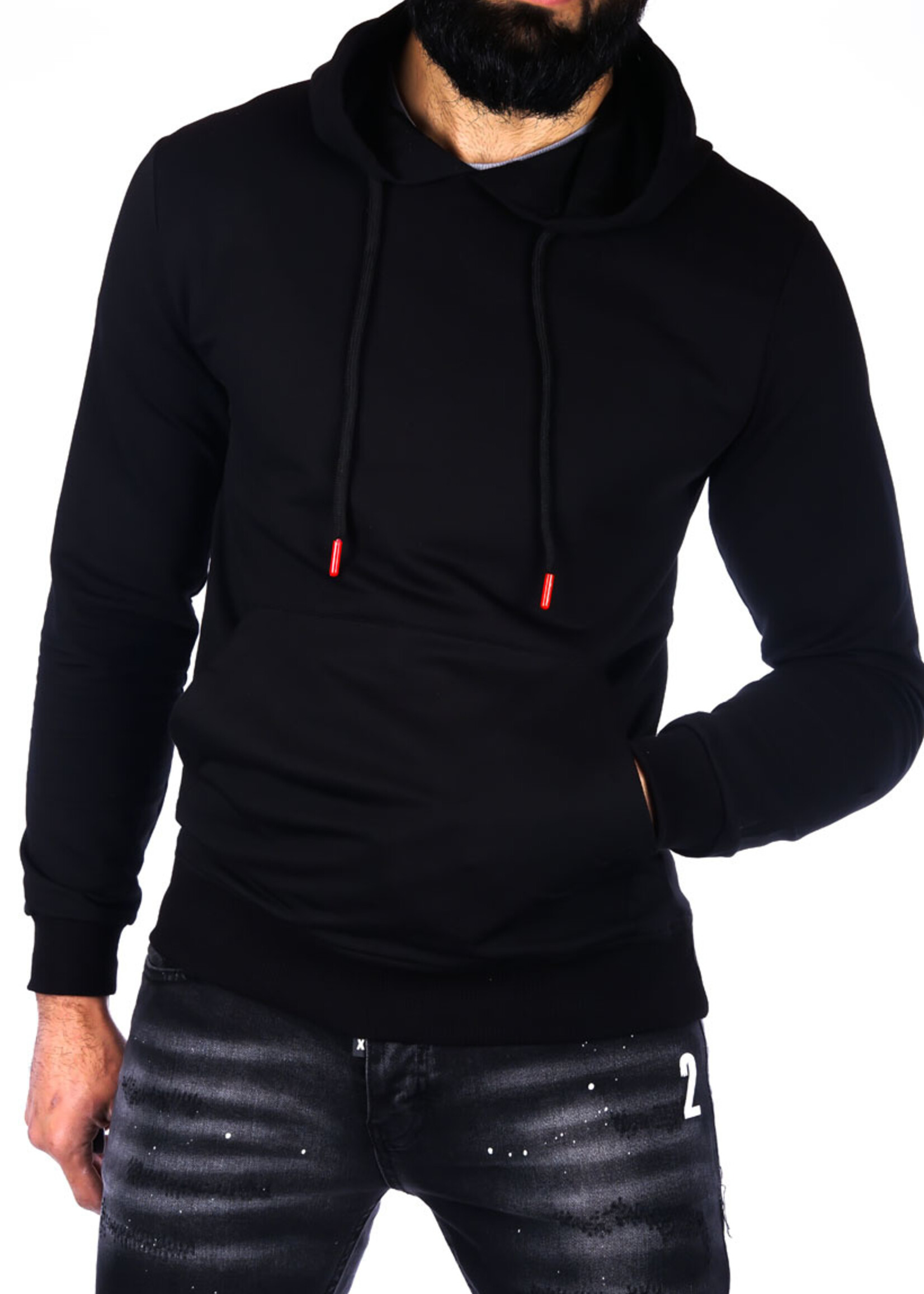 Hoodie basic zwart