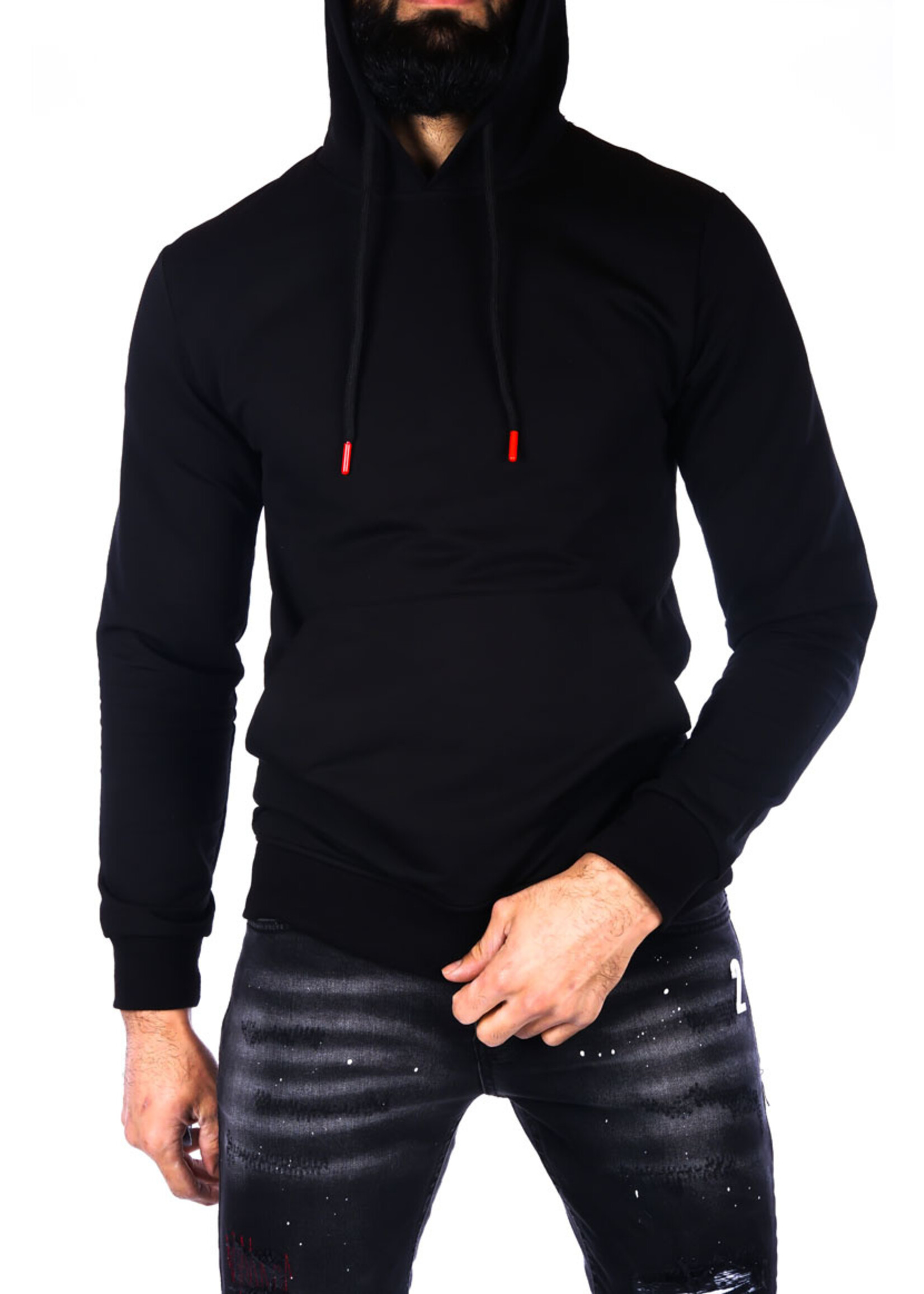 Hoodie basic zwart