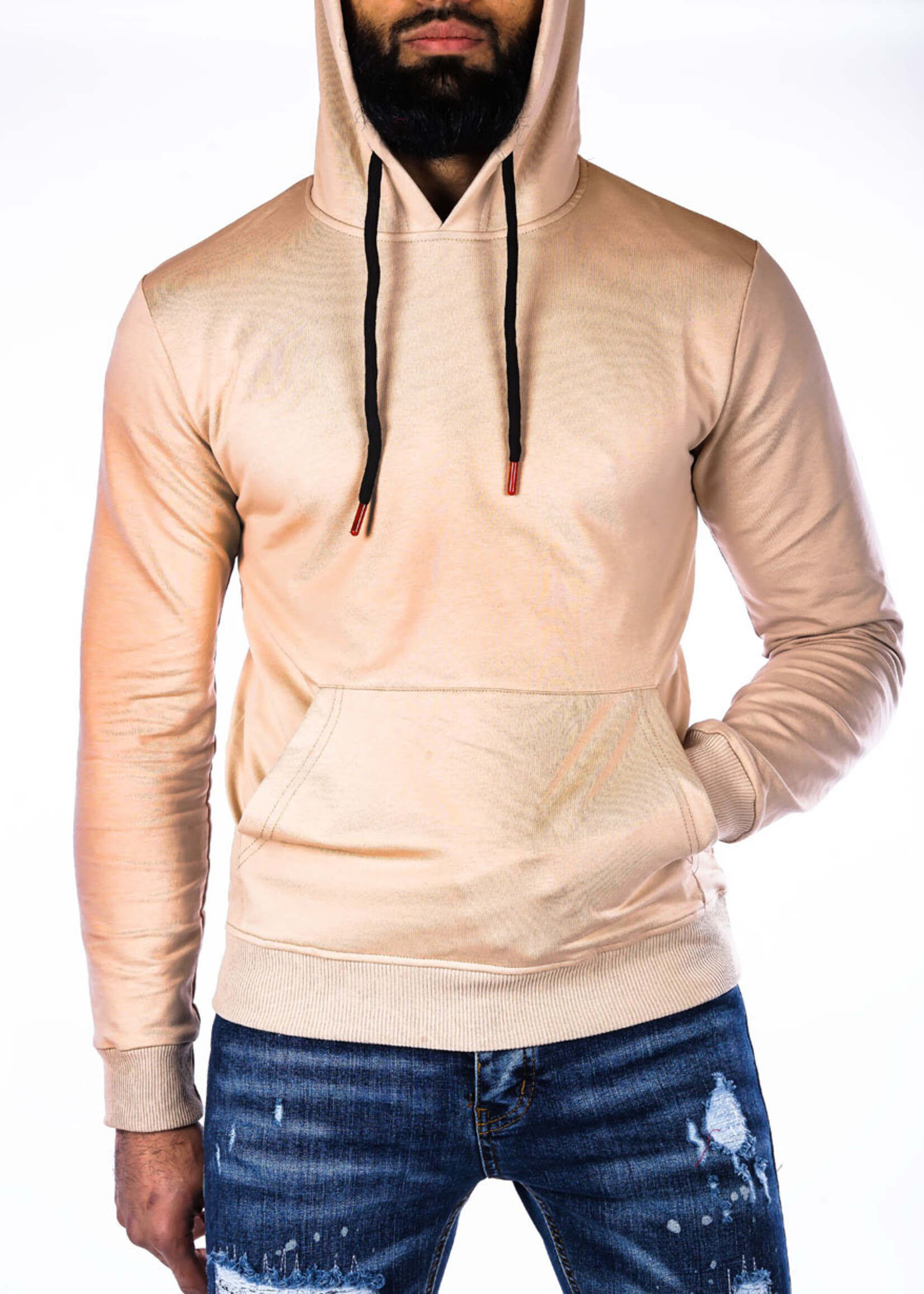 Hoodie basic beige
