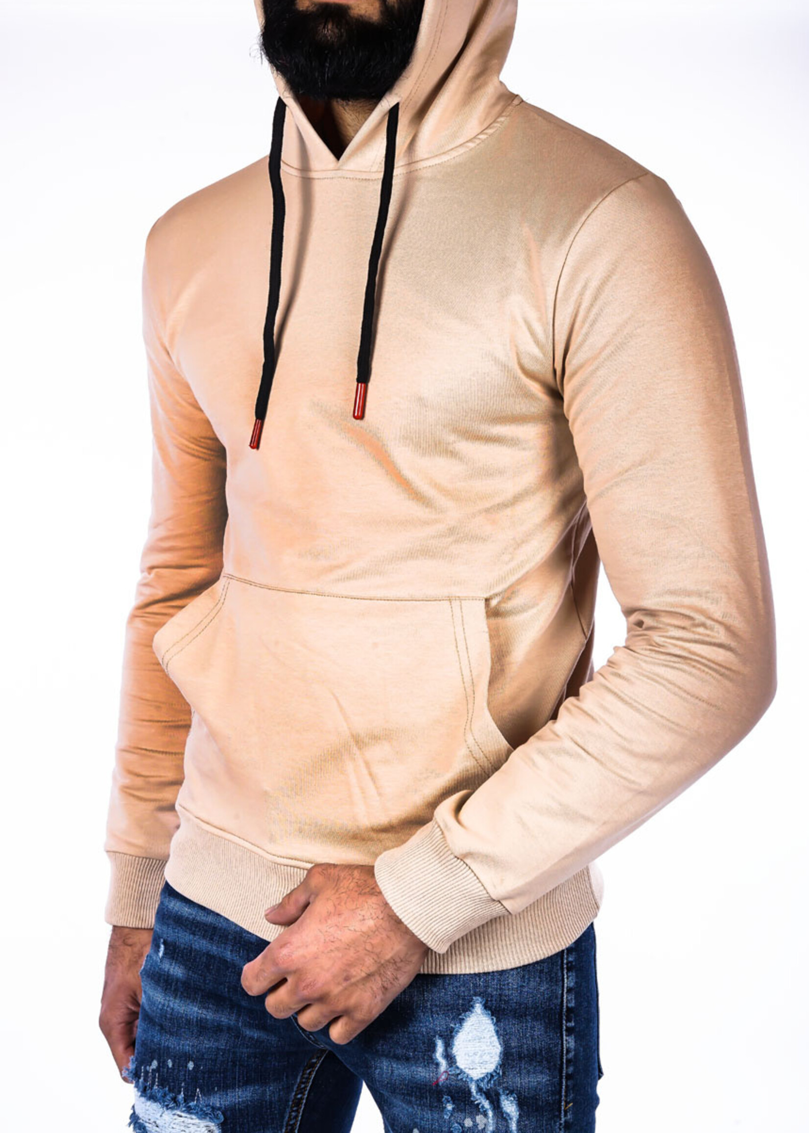 Hoodie basic beige
