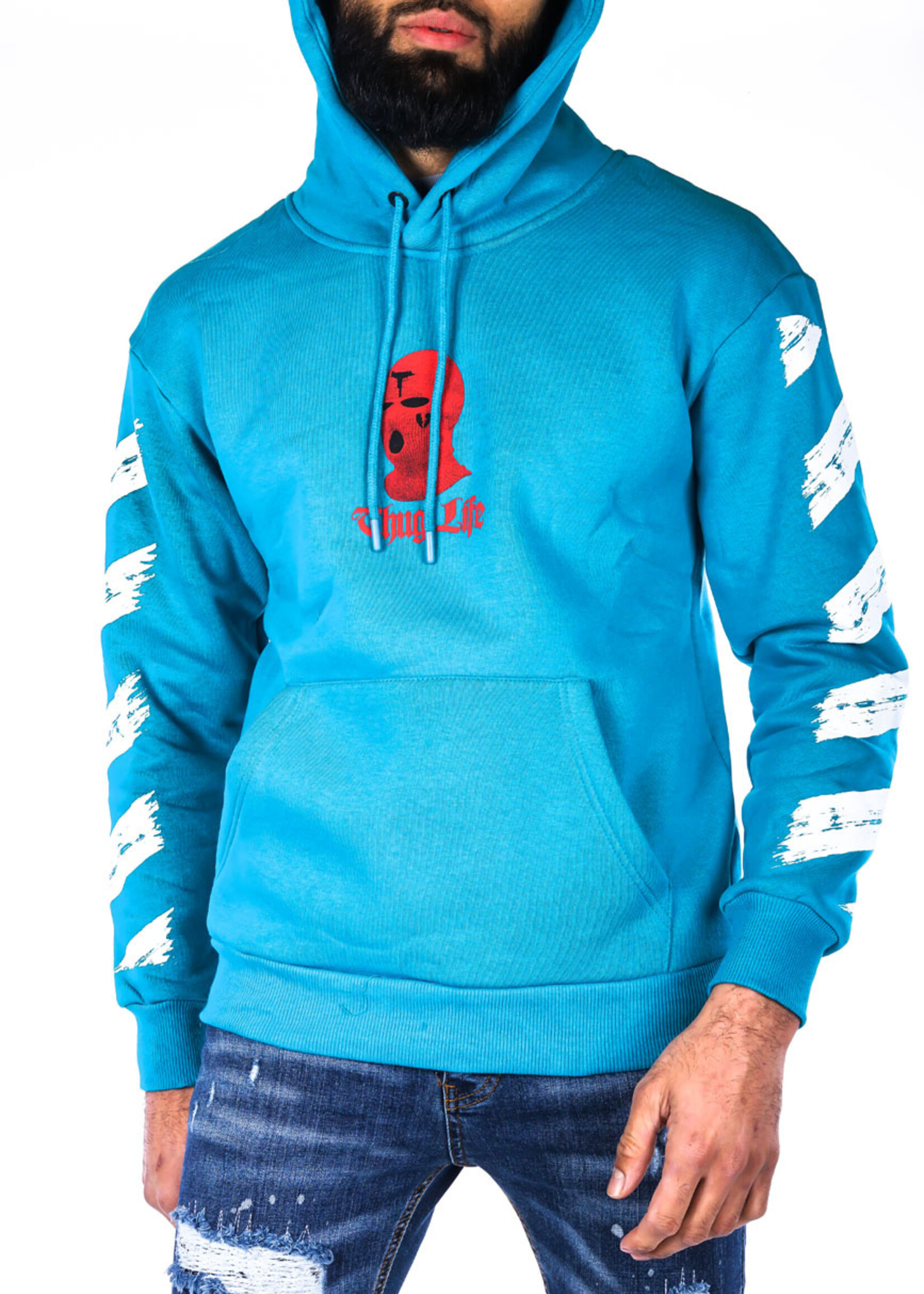 Hoodie Thug Life blauw