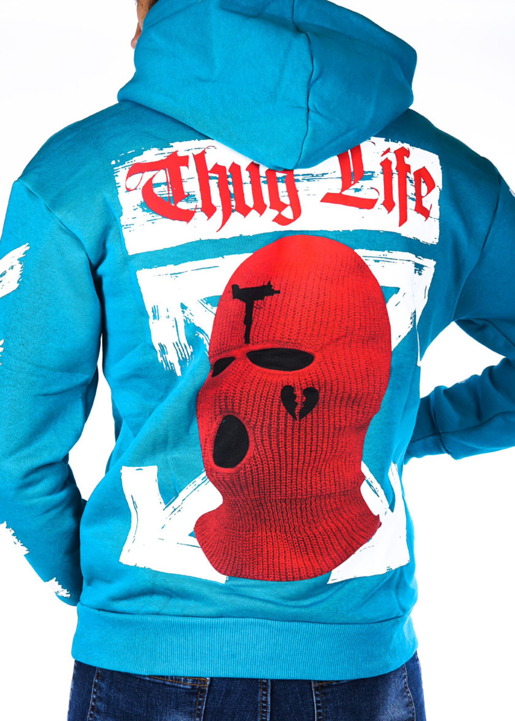 Hoodie Thug Life blauw