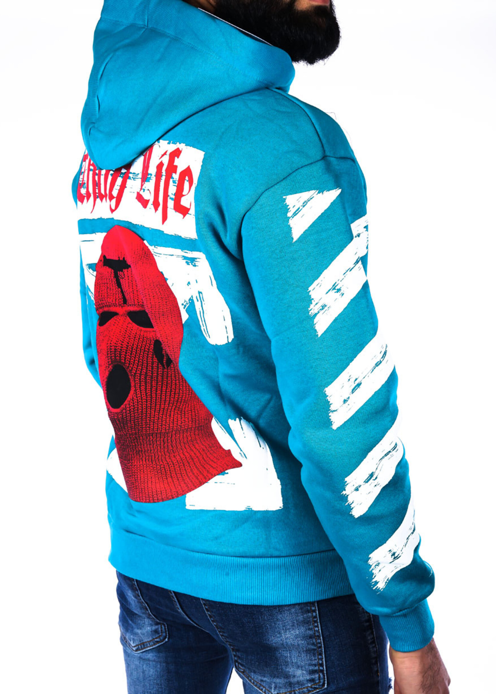 Hoodie Thug Life blauw