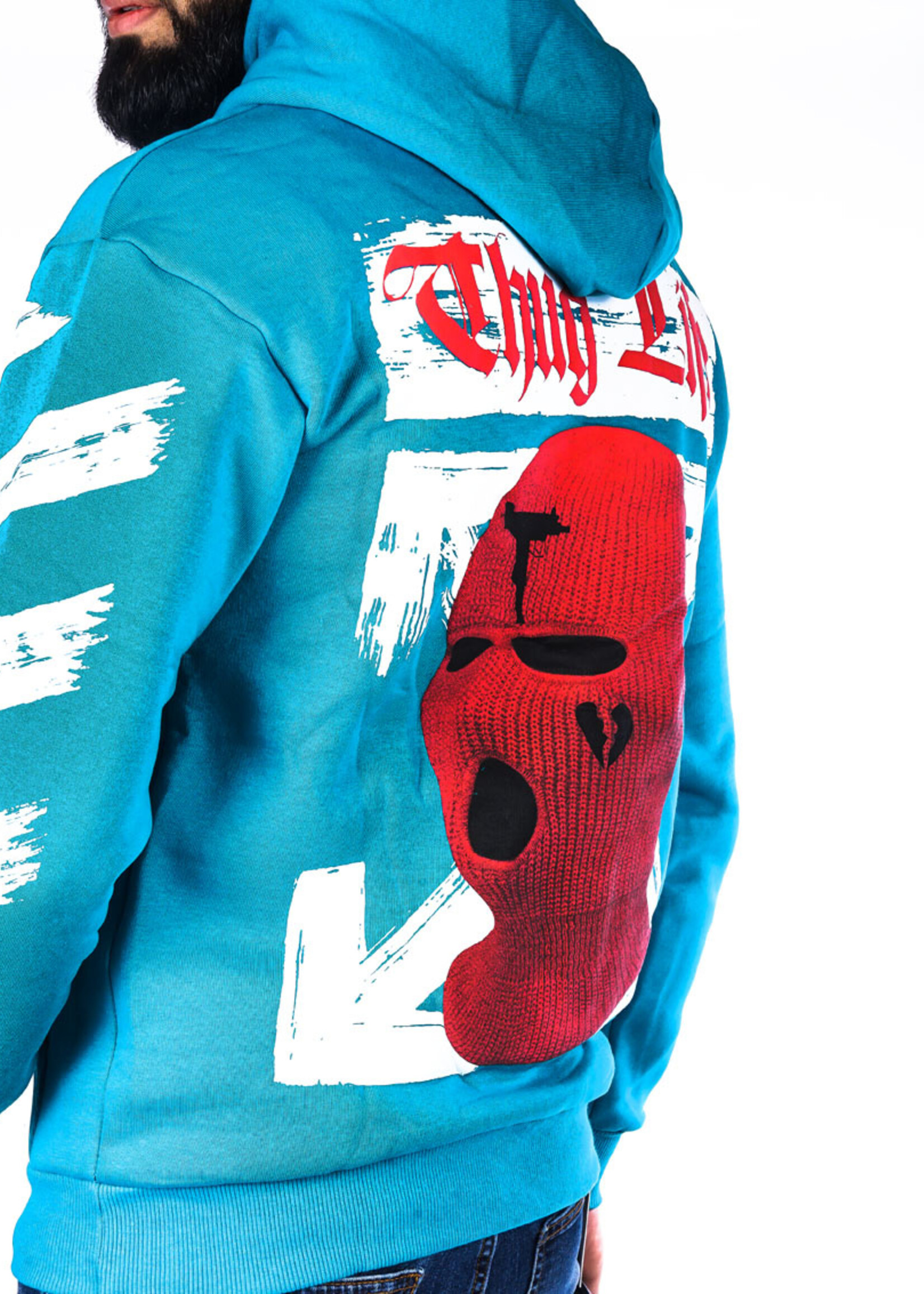Hoodie Thug Life blauw