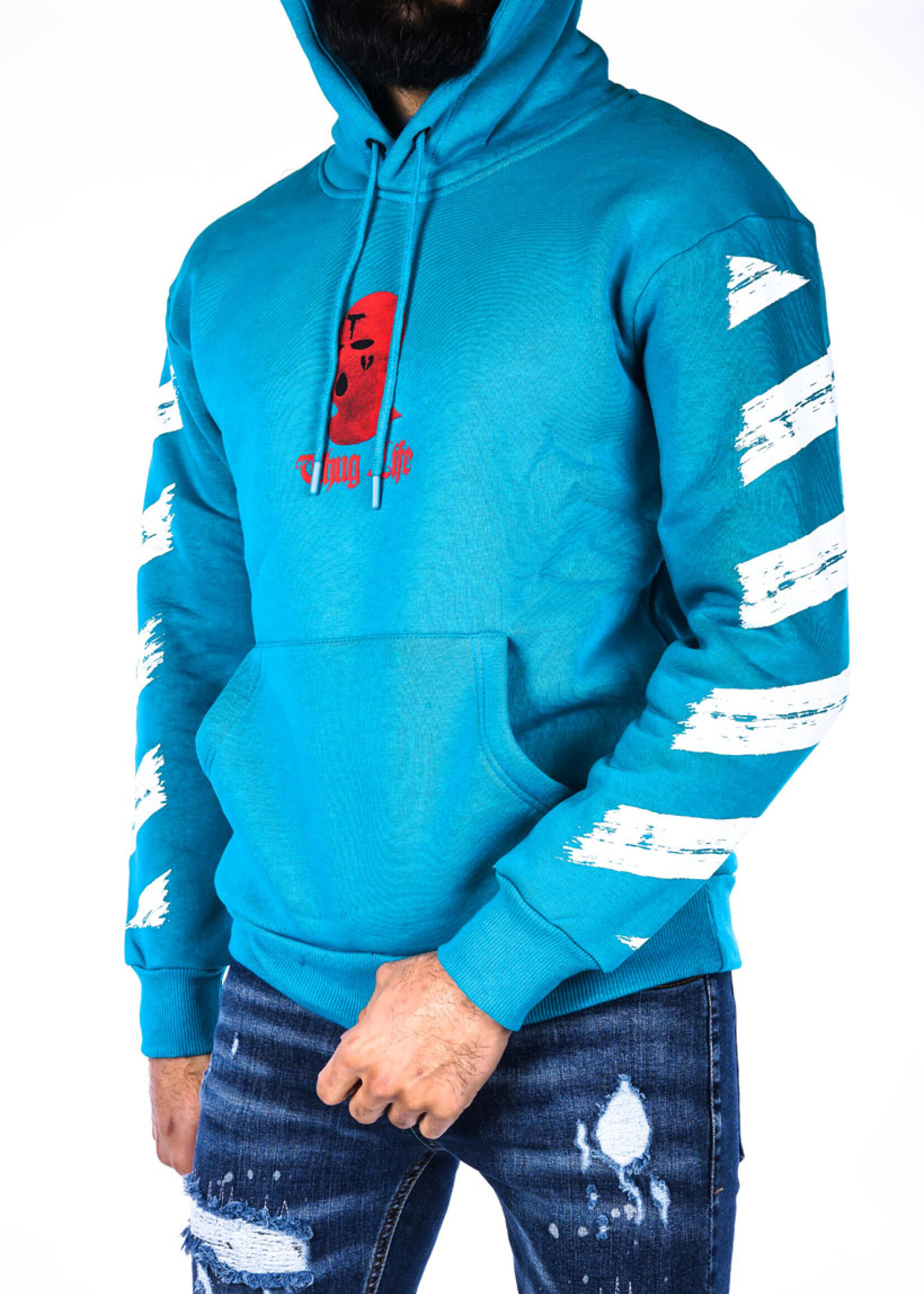 Hoodie Thug Life blauw