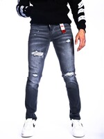 Jeans met scheuren GRIJS