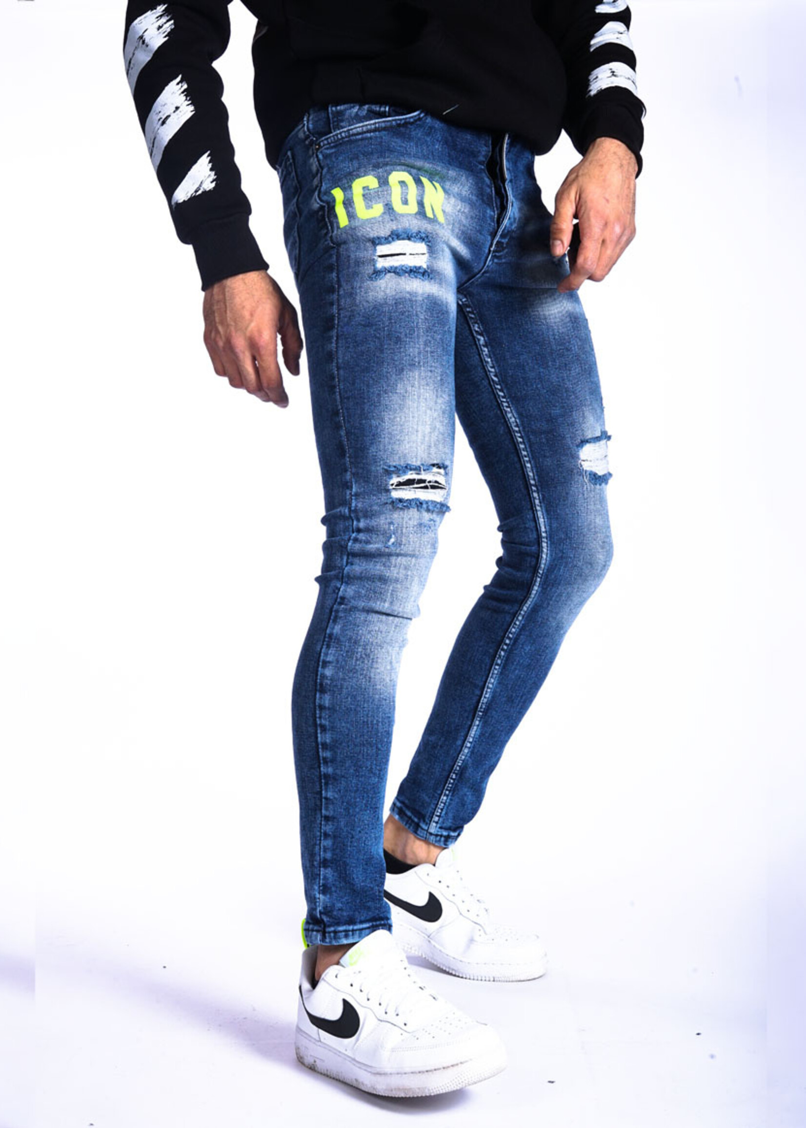 Jeans met scheuren skinny