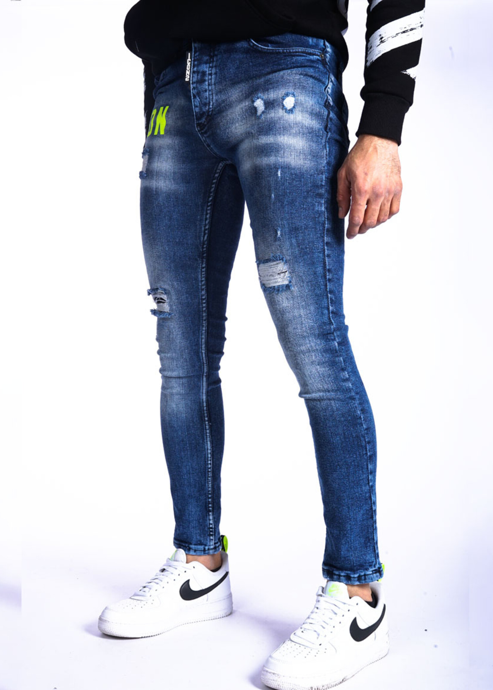 Jeans met scheuren skinny