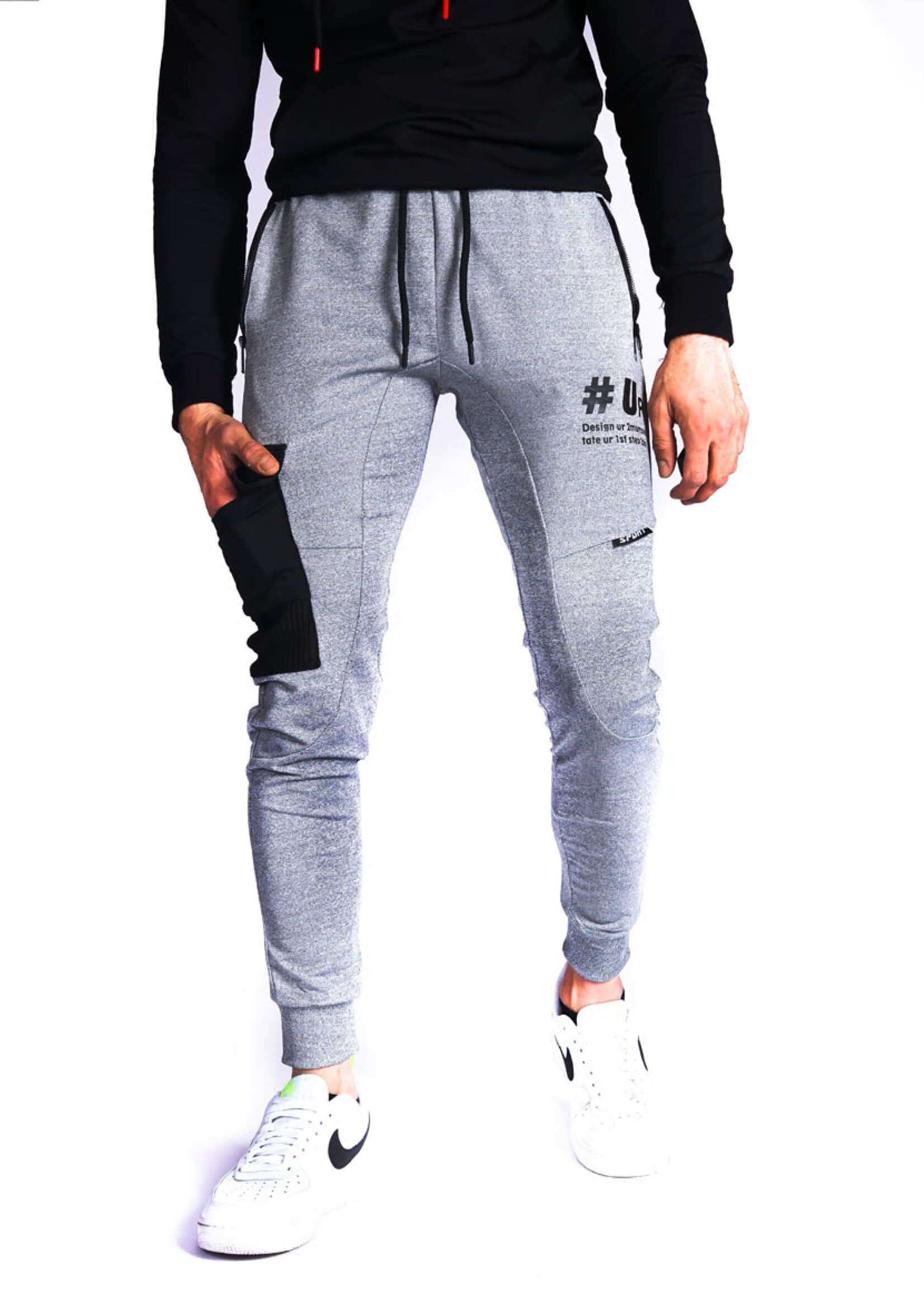 Joggingbroek met zijzak GRIJS