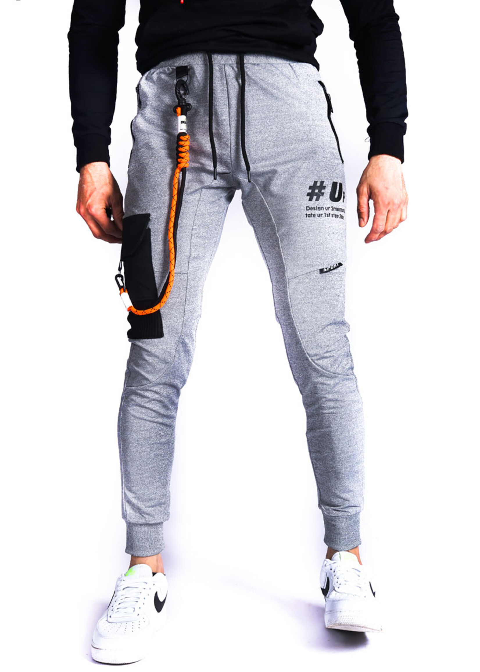 Joggingbroek met zijzak GRIJS