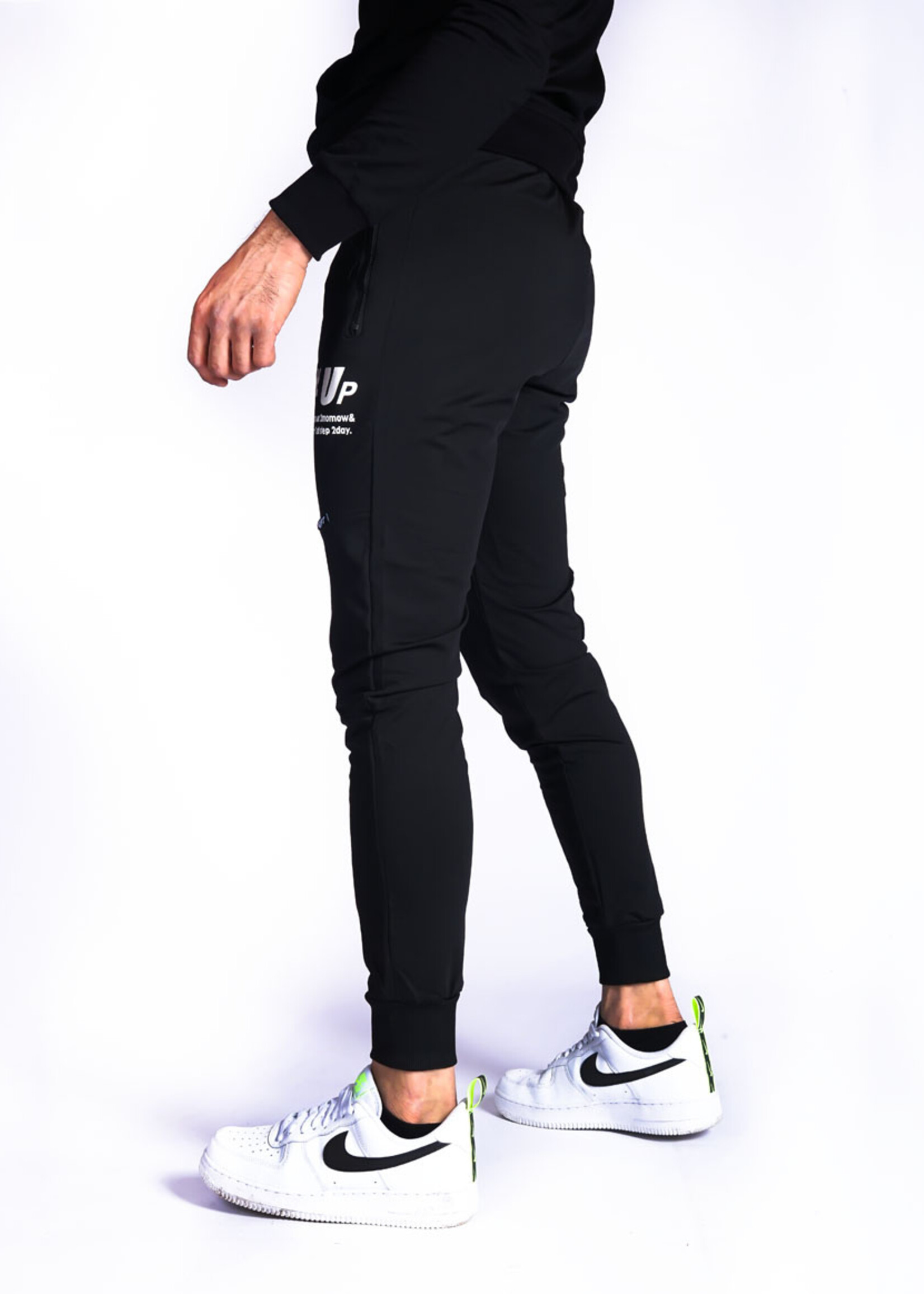Joggingbroek met zijzak ZWART