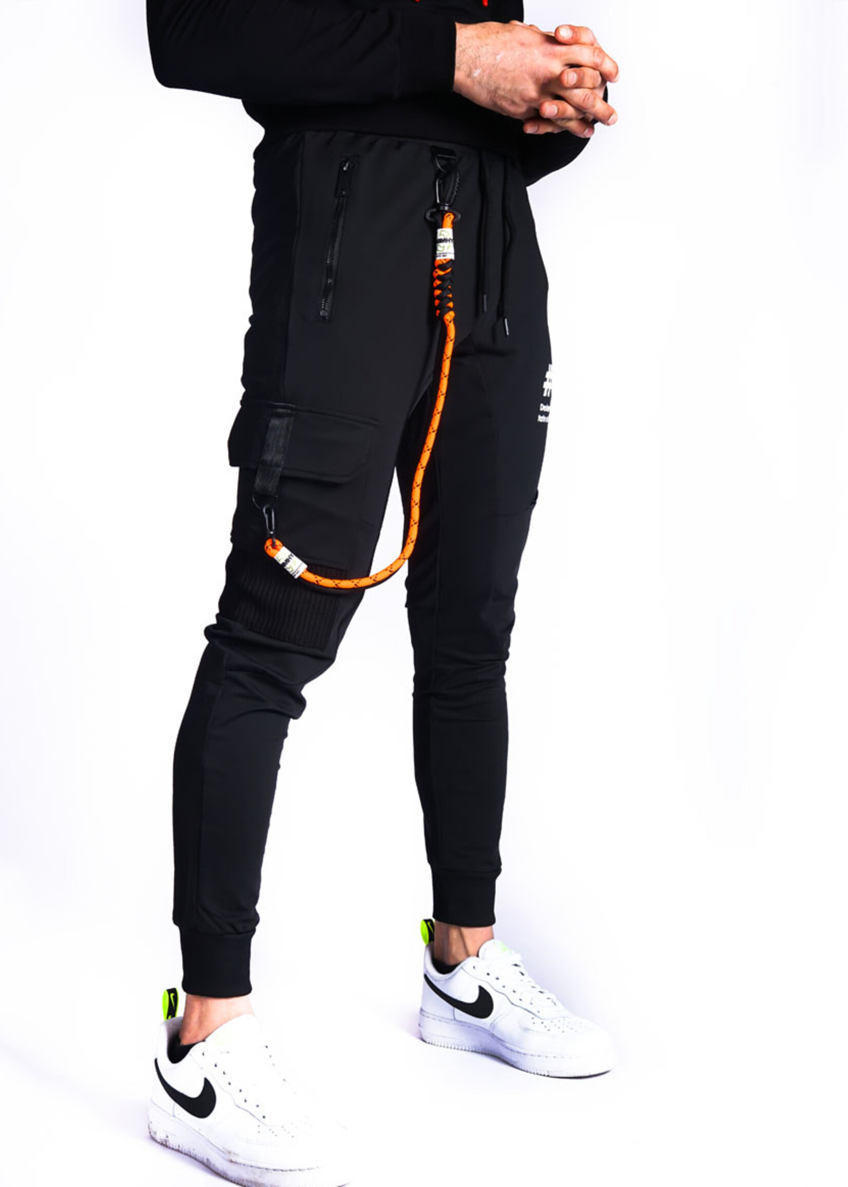 Joggingbroek met zijzak ZWART