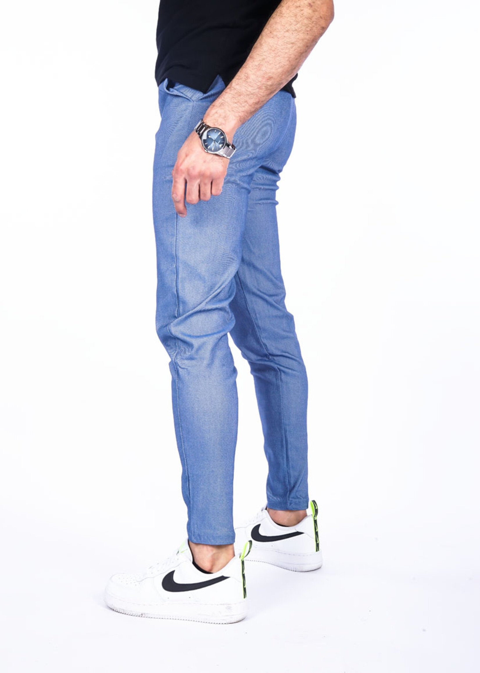 Chino pantalon Blauw Stretch