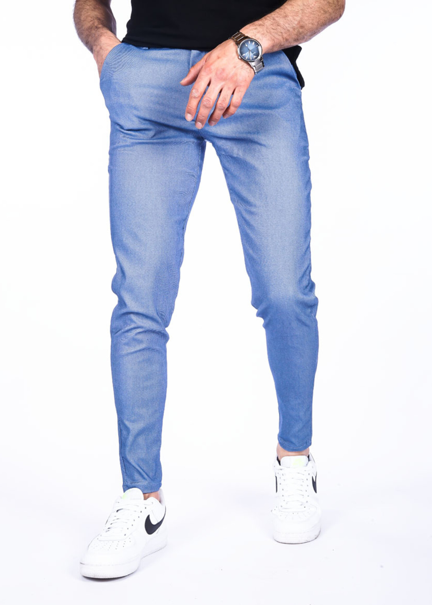Chino pantalon Blauw Stretch
