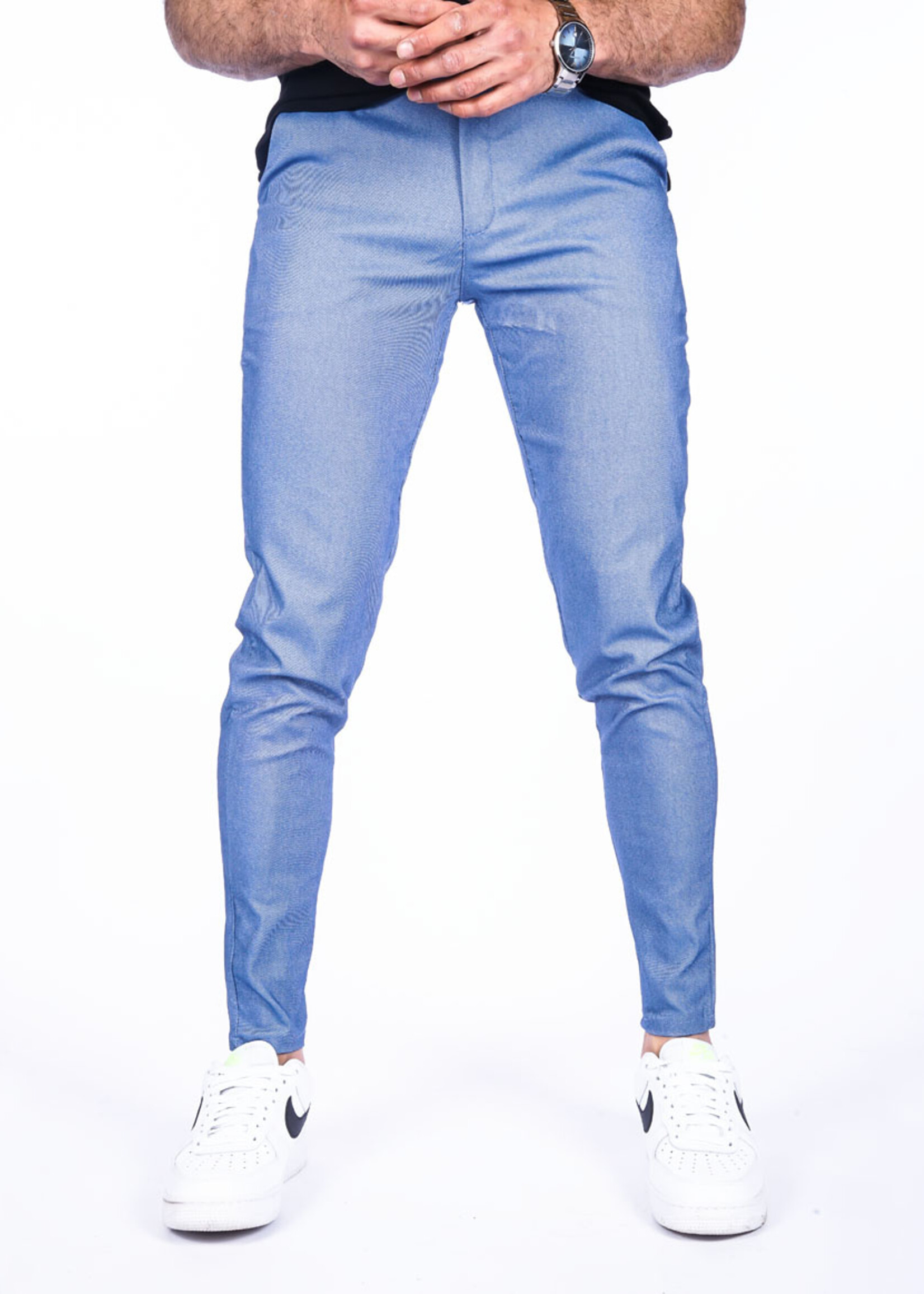 Chino pantalon Blauw Stretch