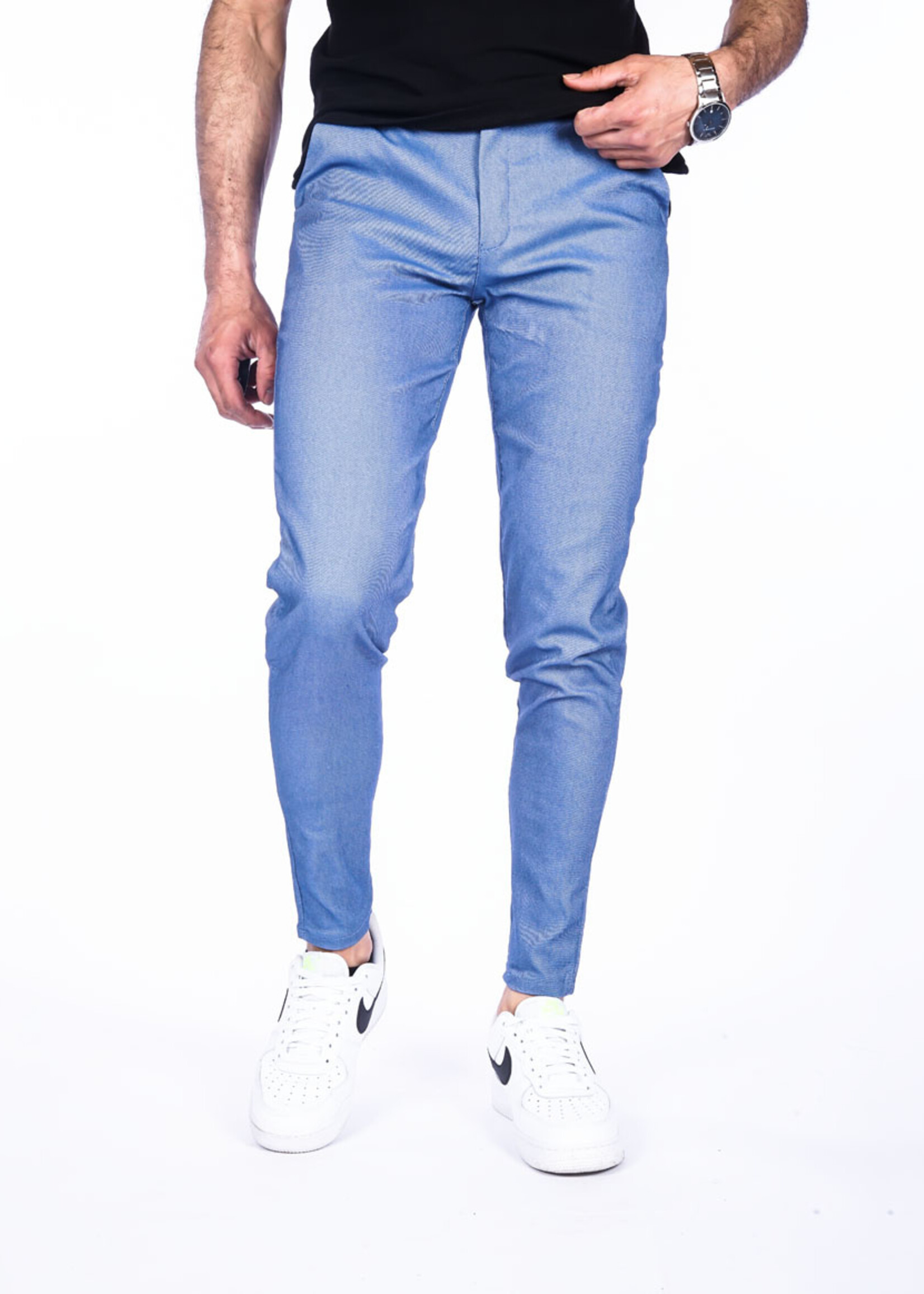 Chino pantalon Blauw Stretch