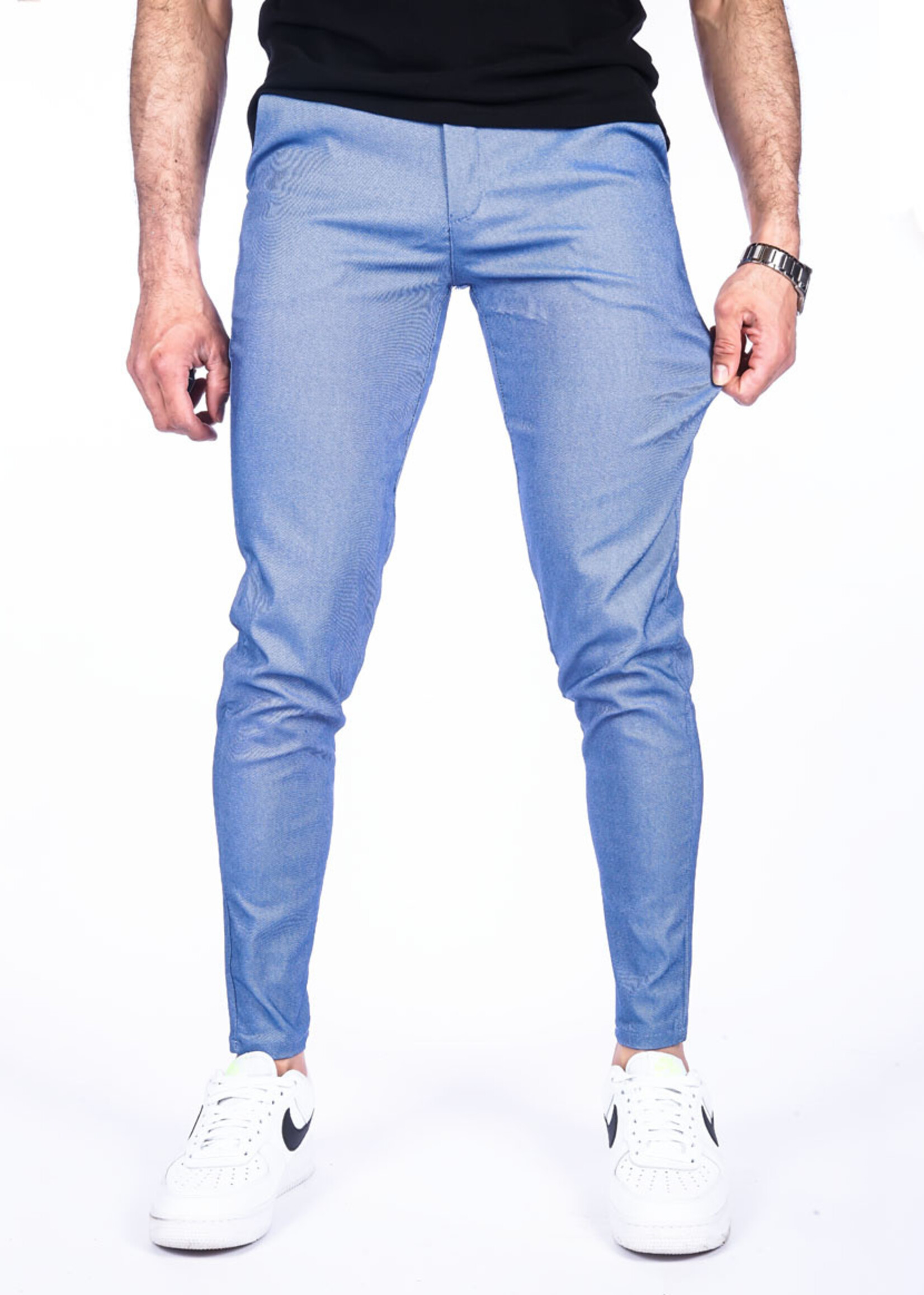 Chino pantalon Blauw Stretch