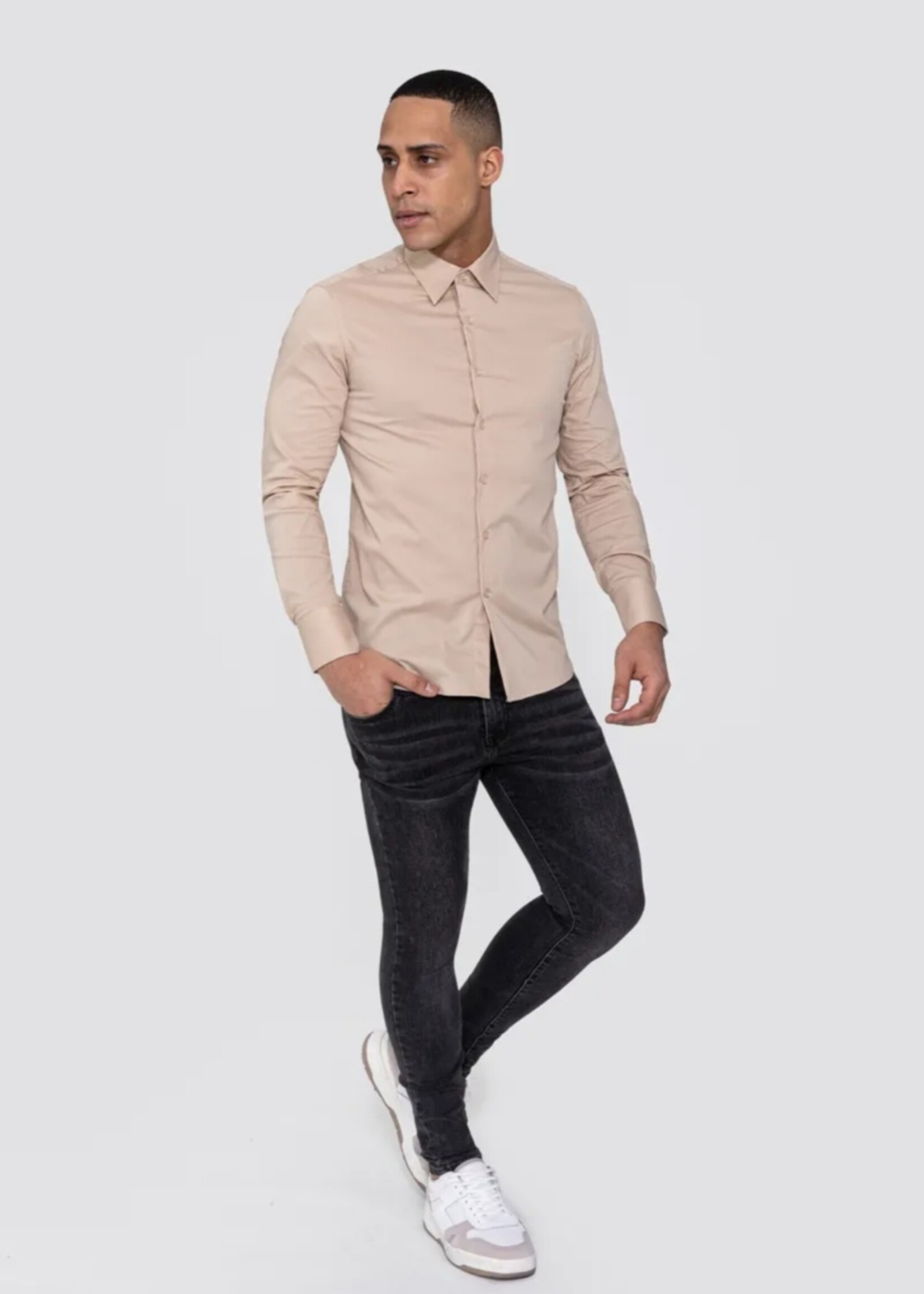 Heren overhemd Beige