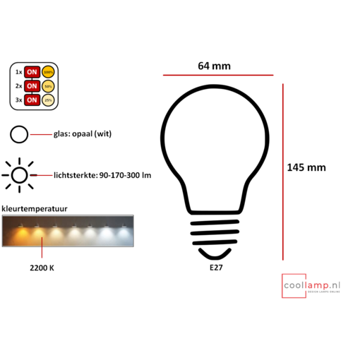 ETH Lichtbron LED  Edison ST64 SceneSwitch Opaal