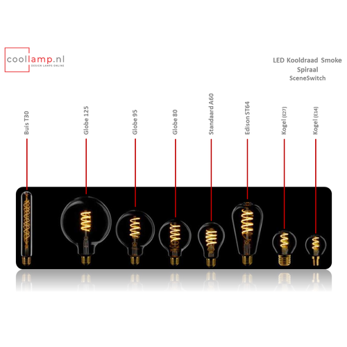 ETH Lichtbron LED Kooldraad Spiraal Standaard 60 SceneSwitch Smoke