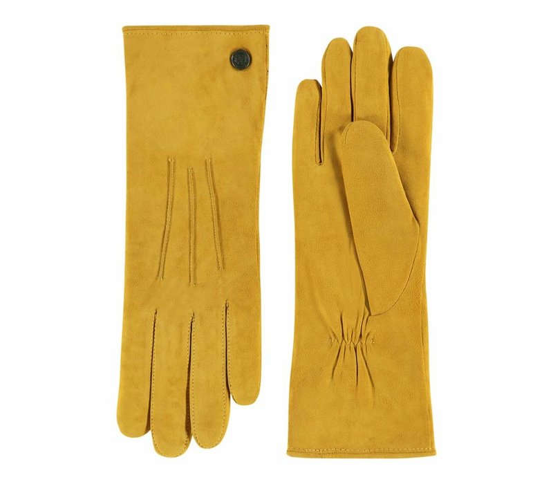 Suede ladies gloves with three stitches model Boretto