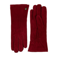 Suede ladies gloves with three stitches model Boretto