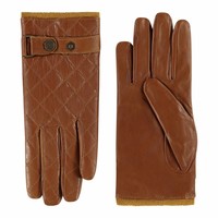 Sporty leather ladies gloves with fleece lining model Infesta