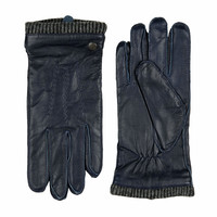 Leather men's glove with woolen cuff model Thornbury