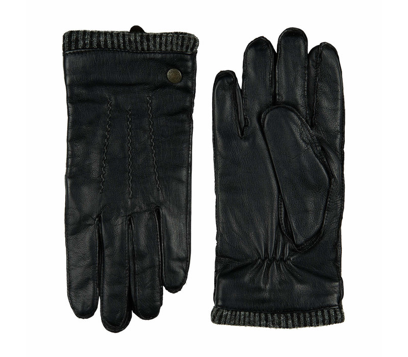 Leather men's glove with woolen cuff model Thornbury