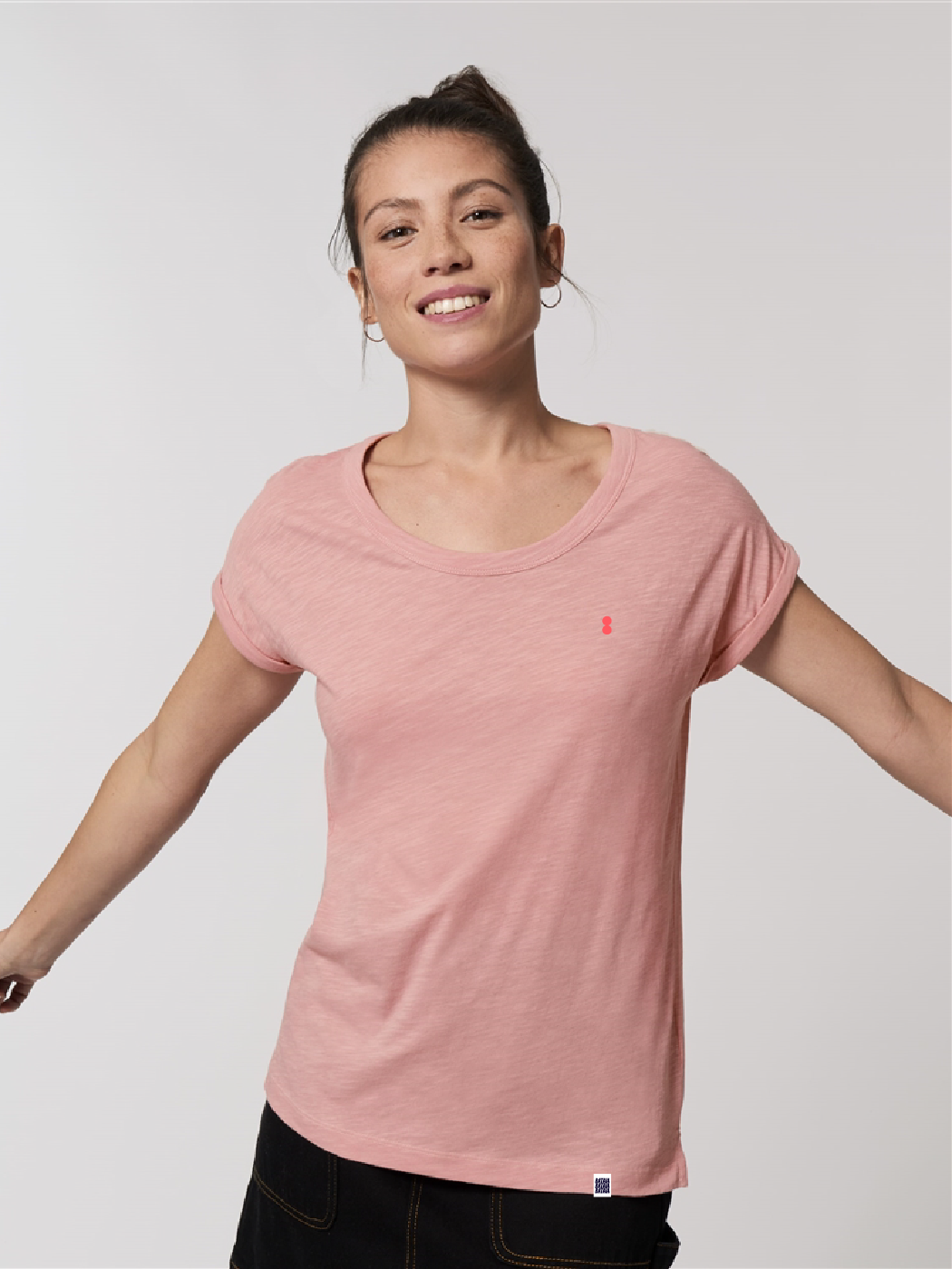 Bataia Women's T-Shirt - Octave - Dusty Rose/Infrared