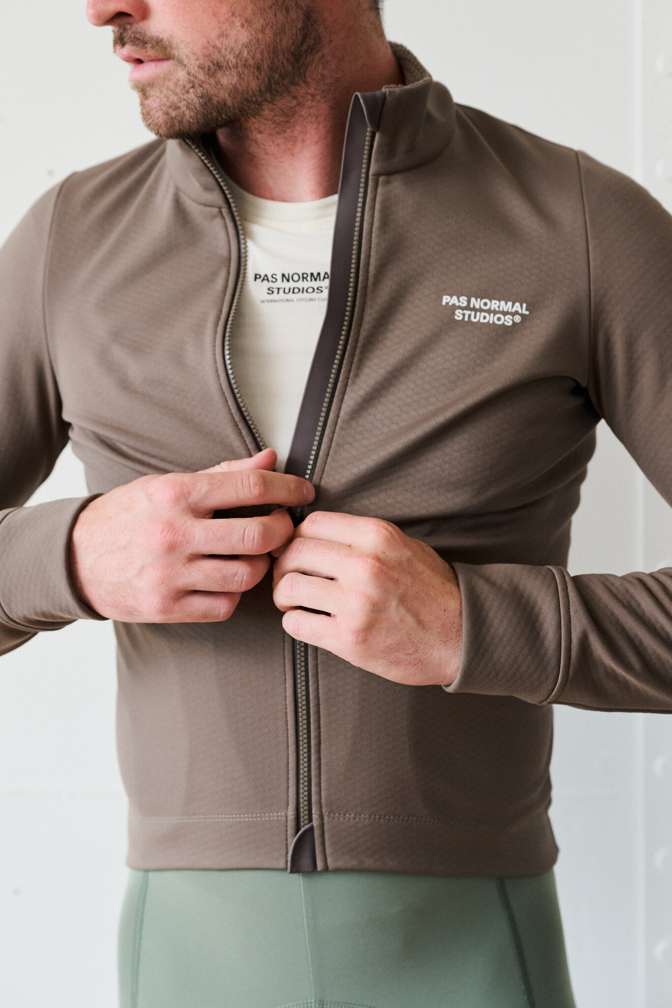 Pas Normal Studios Essential Thermal Long Sleeve Jersey - Ash Brown