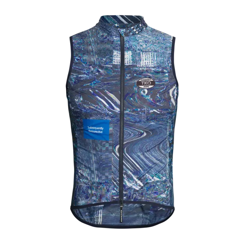 Pas Normal Studios T.K.O. Mechanism Stow Away Gilet - Human Error Blue