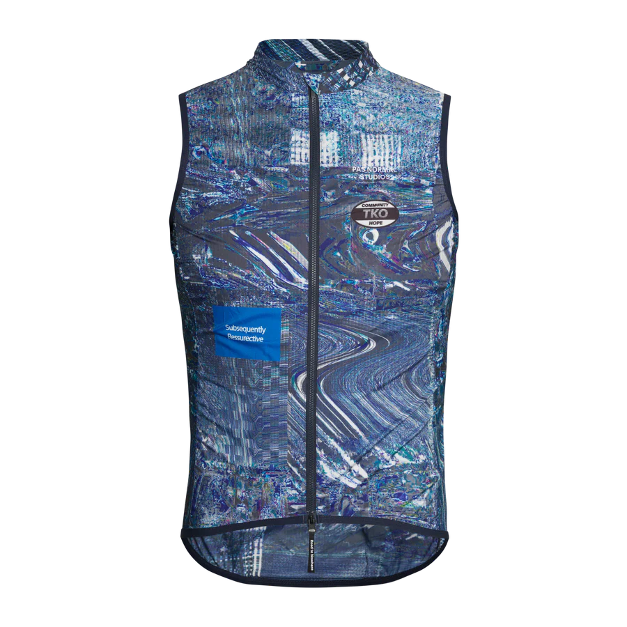 Pas Normal Studios T.K.O. Mechanism Stow Away Gilet - Human Error Blue