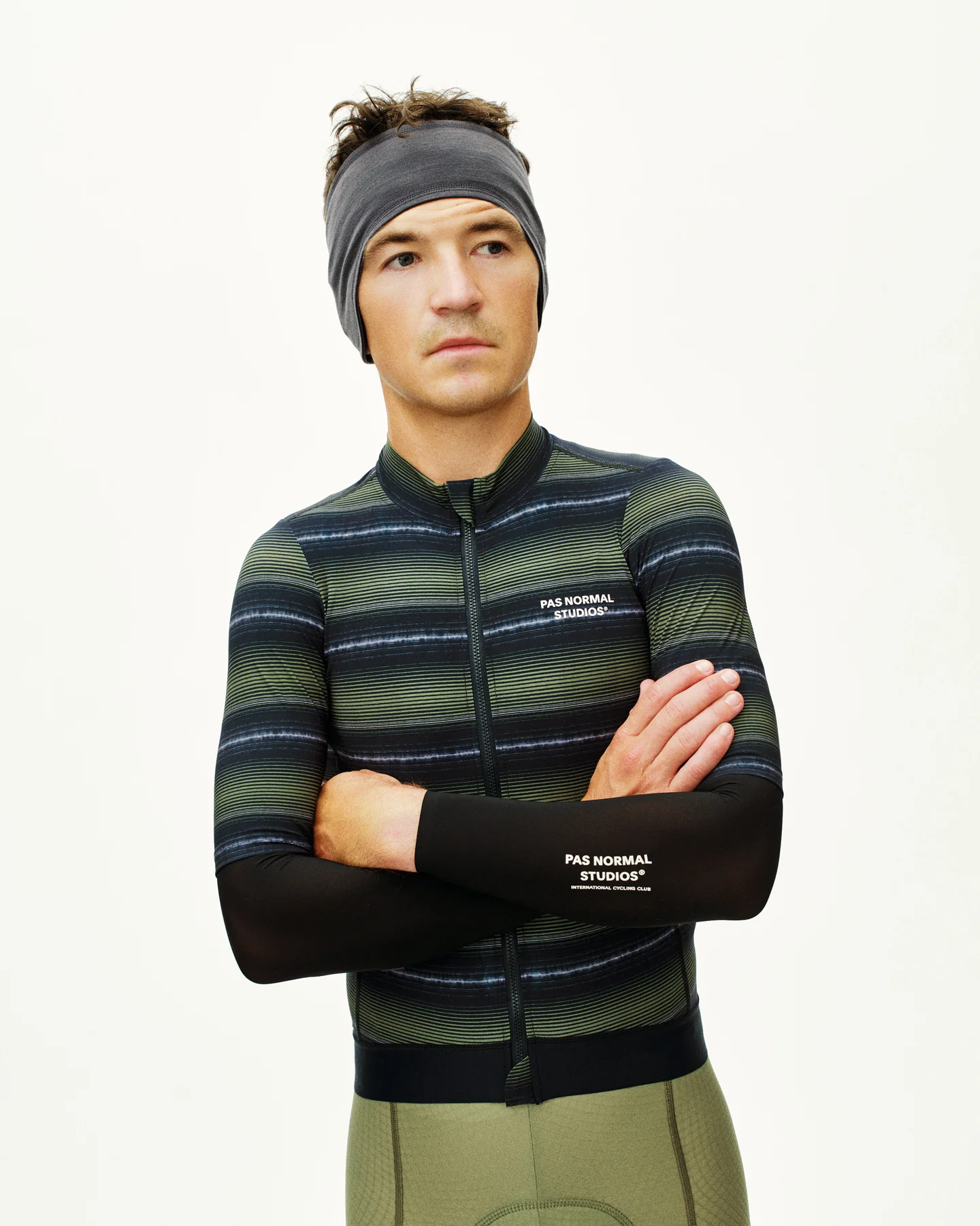 Pas Normal Studios Essential Jersey - Light Olive Stripe