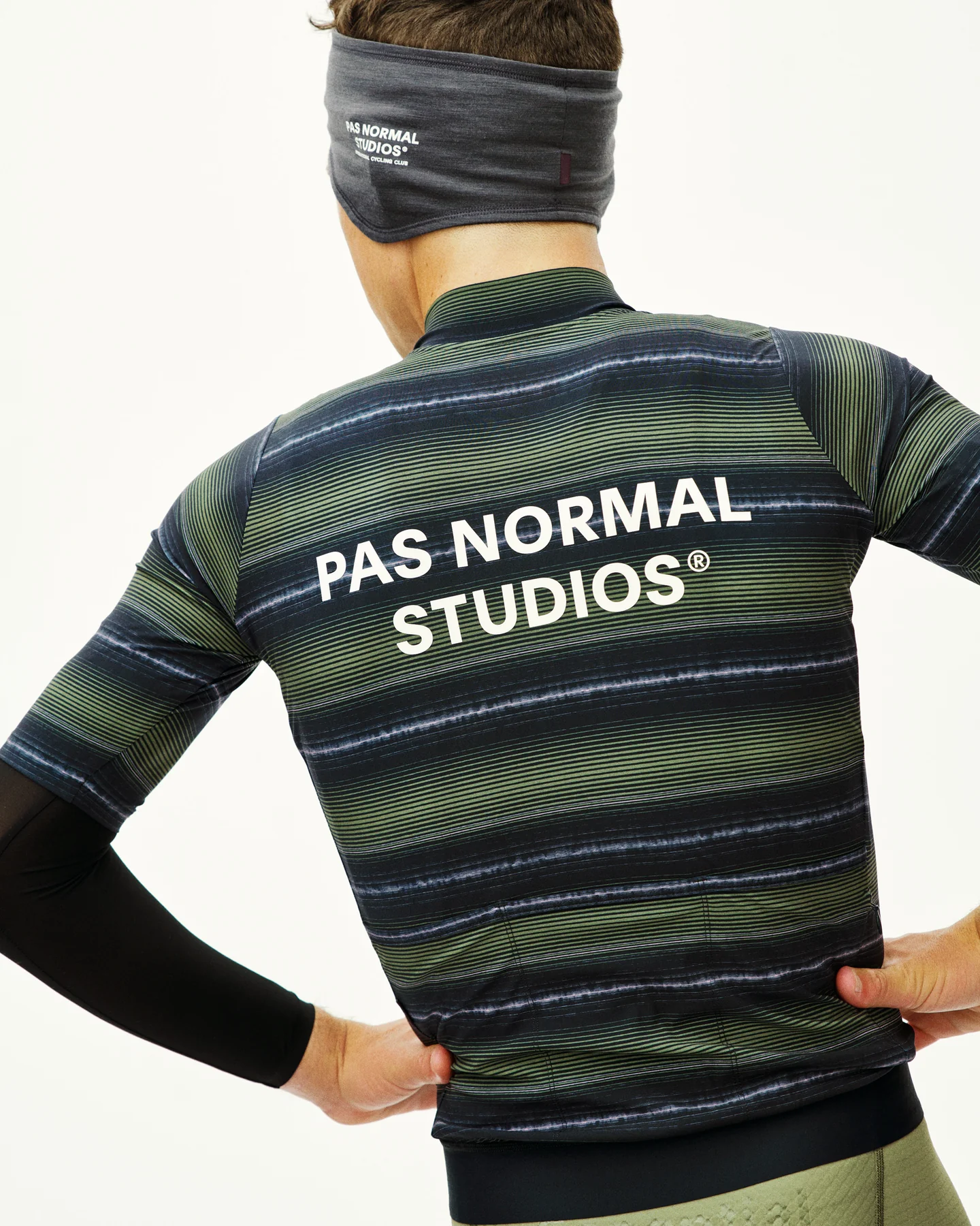 Pas Normal Studios Essential Jersey - Light Olive Stripe