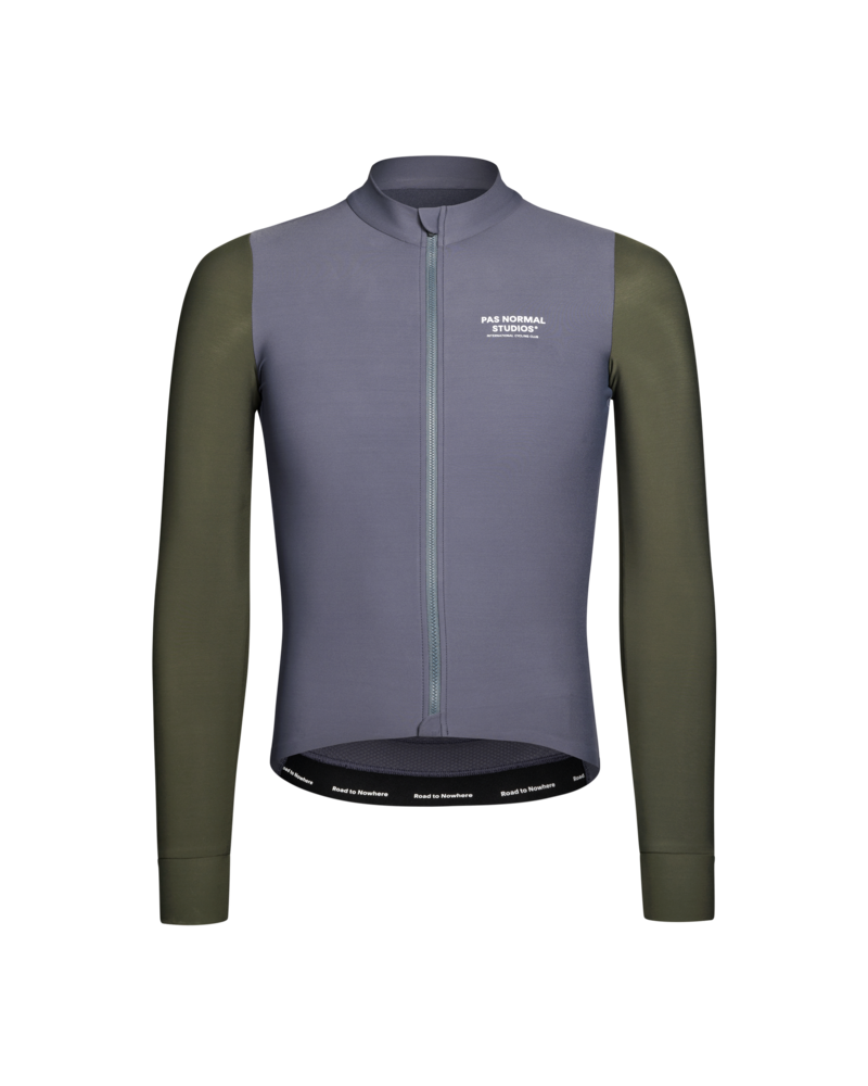 Pas Normal Studios Mechanism Long Sleeve Jersey - Steel / Dark Olive
