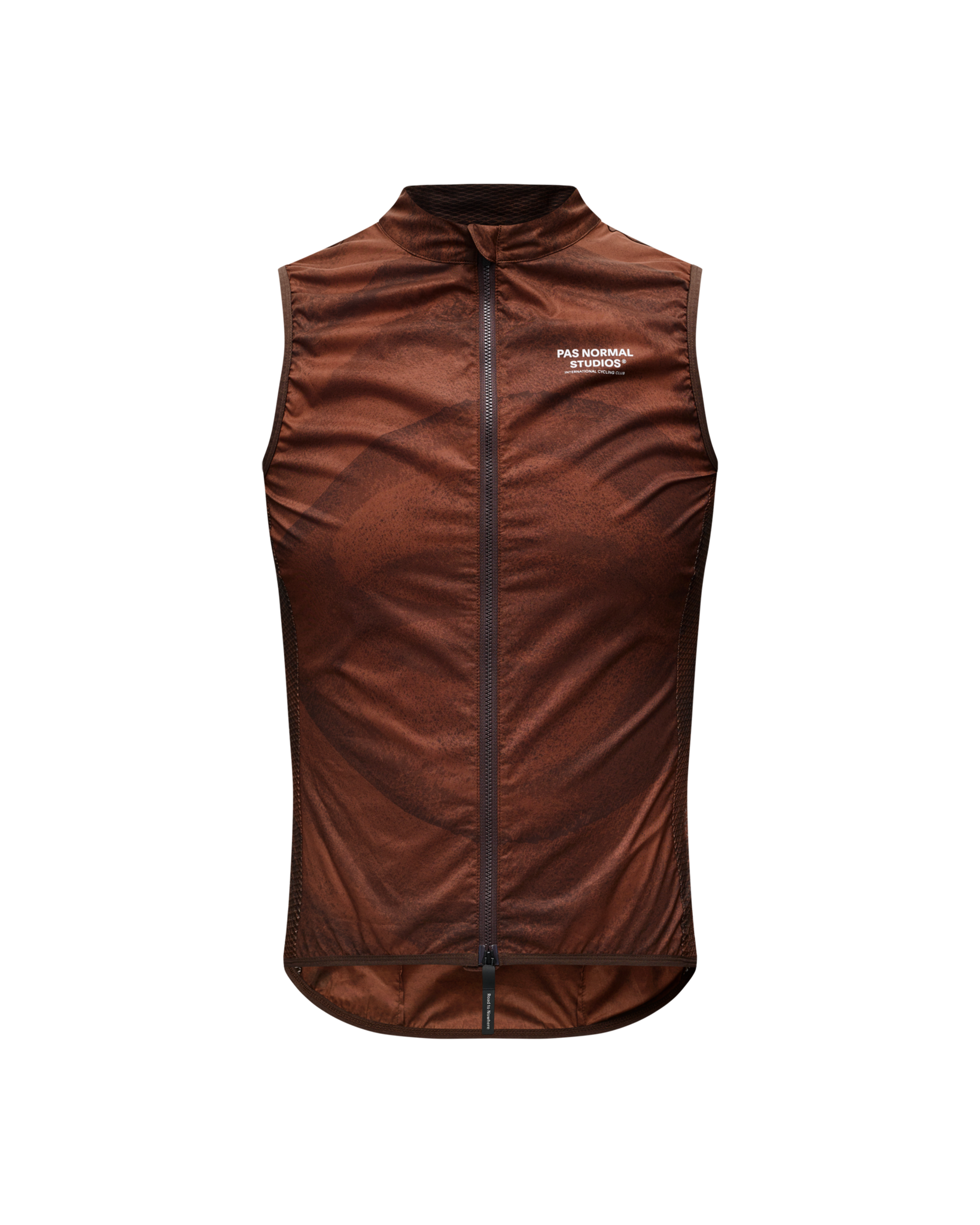 Pas Normal Studios Mechanism Stow Away Gilet - AOP Light brown