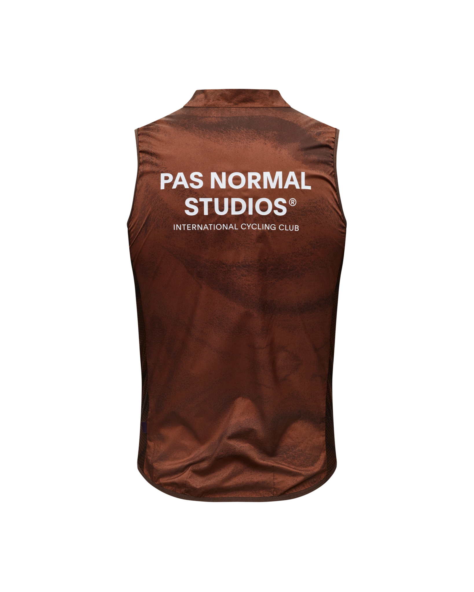Pas Normal Studios Mechanism Stow Away Gilet - AOP Light brown