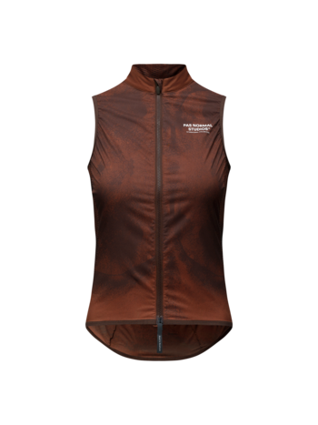 Pas Normal Studios Women's Mechanism Stow Away Gilet - AOP Light brown