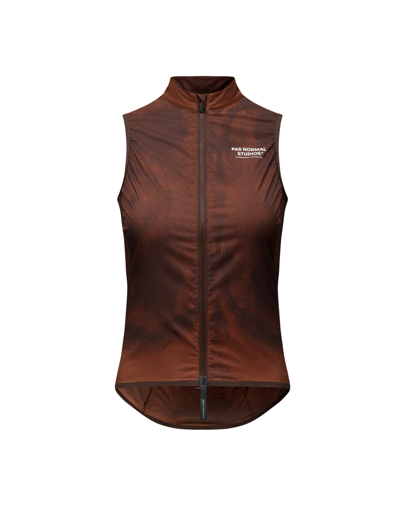 Pas Normal Studios Women's Mechanism Stow Away Gilet - AOP Light brown